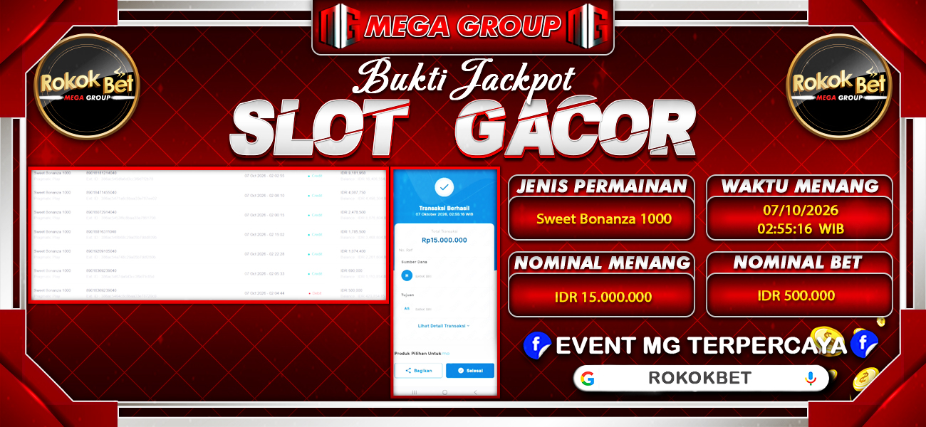 Bukti JP situs Rokokbet hari Rabu, 07 Oktober 2026